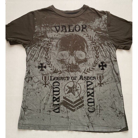 Black Jack Men’s Valor Brown Tshirt With A Skull, 90s, Y2K, Band, Punk Size Med - Picture 1 of 6